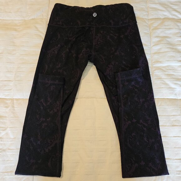 Lululemon Wunder Under Pant Baroque Deep Zinfandel Purple/Black Size 4 - Picture 7 of 11